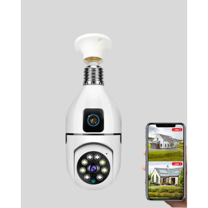 BUĞZ WiFi Ampul Güvenlik Kamerası 1080P Full HD Gece Görüşlü ve Hareket Algılamalı