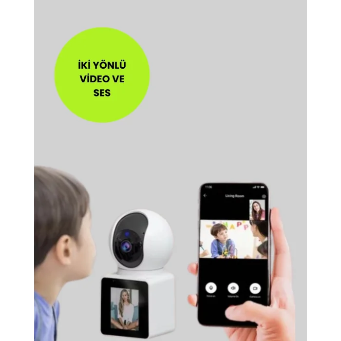 BUĞZ WiFi İç Mekan Kamera 2K Gece Görüşlü Çift Yönlü Görüntü Konuşma Destekli