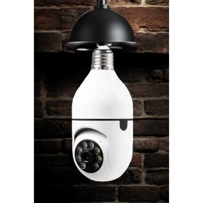  Wifi Kamera Duylu Ampul Görünümlü 360 Derece Dönebilen Ev Kamerası