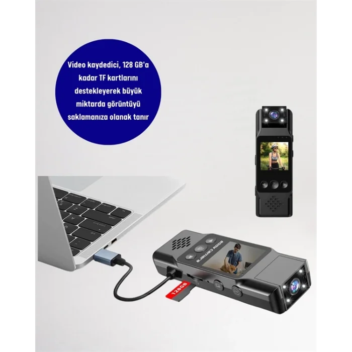  WiFi Özellikli Taşınabilir Kamera – 1.3” TFT Ekran, 3MP Fotoğraf, 128GB Kart Desteği