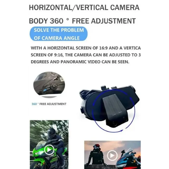 BUĞZ WiFi ve 1080P Kameralı Su Geçirmez Motosiklet Kaskı İçin Bluetooth İntercom Kulaklığı