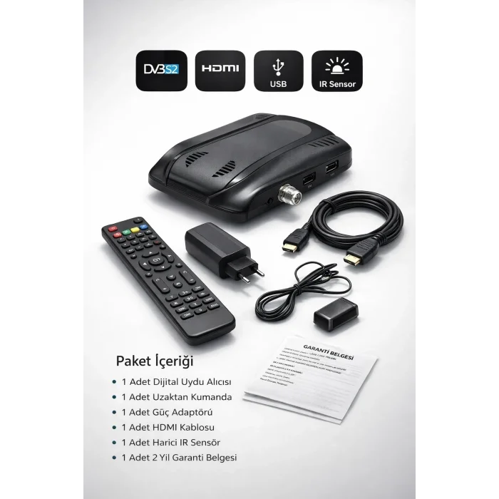 BUĞZ WiFi ve YouTube Destekli 1080P Dijital Uydu Alıcısı – HDMI, USB, Otomatik Kanal Güncelleme