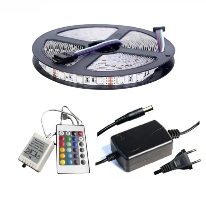 BUĞZ Winboss 5mt Rgb Şerit Led Slikonlu Adaptör Uzaktan Kumanda Tak Çalıştır