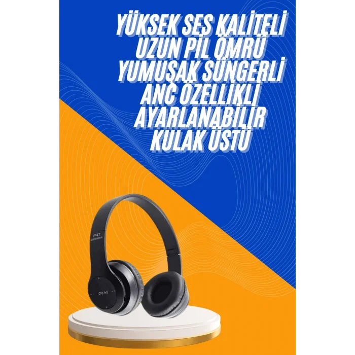 BUĞZ Wireless 5.0 Bluetooth Kablosuz Kulaklık ANC Özellikli Kulak Üstü Ayarlanabilir - BUĞZ