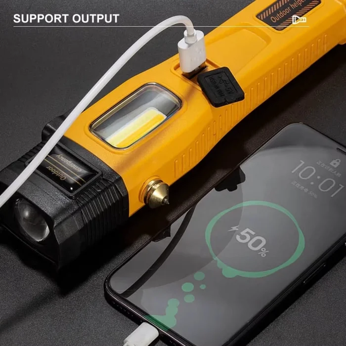 BUĞZ Wison Ws-1414 Cam Kıracaklı Dijital Göstergeli Mıknatıslı Şarjlı Acil Durum Tamirci Feneri