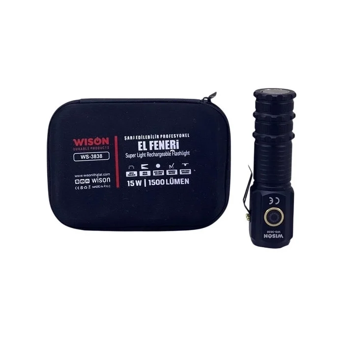 BUĞZ Wison Ws-3838 1500 Lümen Mıknatıslı Usb Şarjlı El Feneri