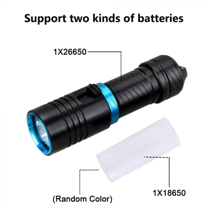 BUĞZ Wison Ws-4545 10w 1800 Lümen Şarjlı Su Altı Feneri Type-c, 5000 Mah, 100 M Menzil, Su Geçirmez