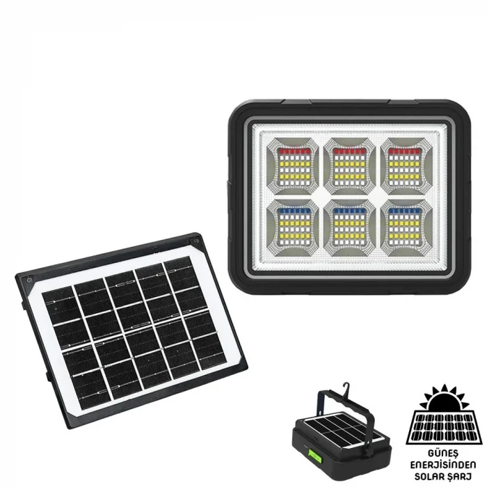 BUĞZ Wison Ws-5570 150 Watt Güneş Enerjili Solar Kamp Feneri Projektör
