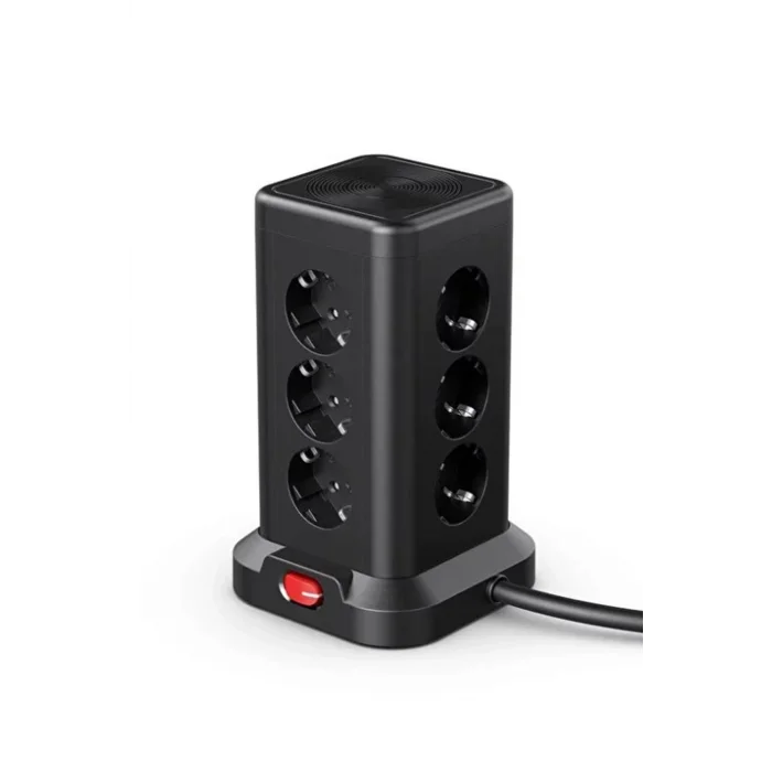 BUĞZ Wp711 Akım Korumalı Priz Kablosuz Şarj İstasyonu 11x Soket 3x Usb 1xtype-c Kablolu Grup Priz