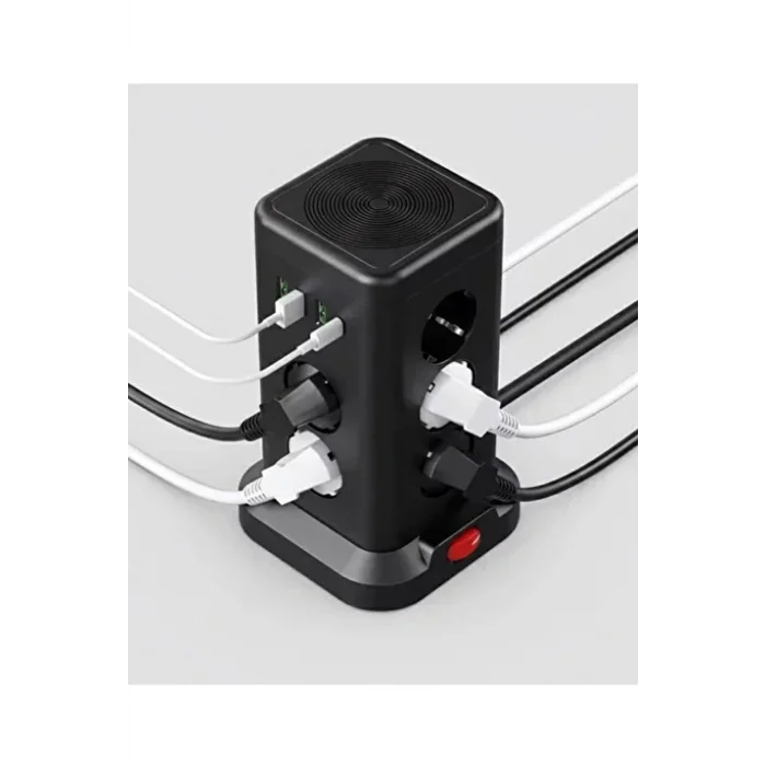 BUĞZ Wp711 Akım Korumalı Priz Kablosuz Şarj İstasyonu 11x Soket 3x Usb 1xtype-c Kablolu Grup Priz