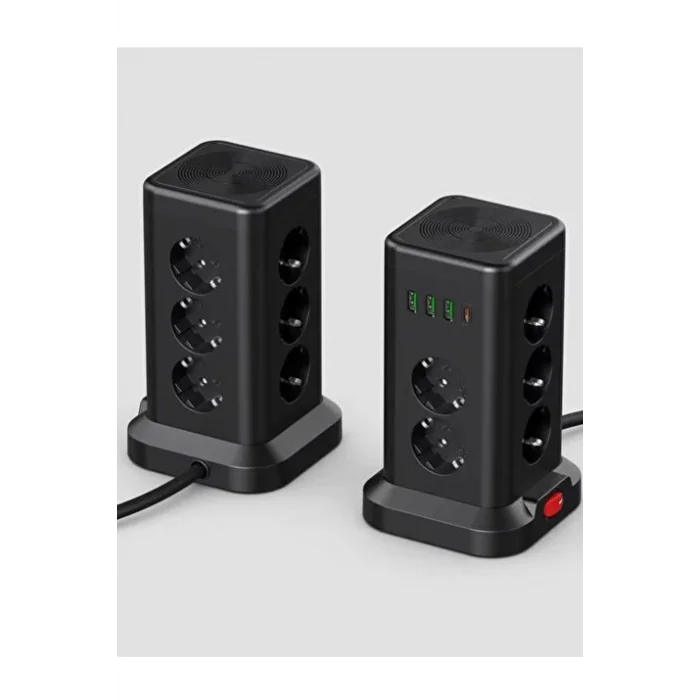 BUĞZ Wp711 Akım Korumalı Priz Kablosuz Şarj İstasyonu 11x Soket 3x Usb 1xtype-c Kablolu Grup Priz