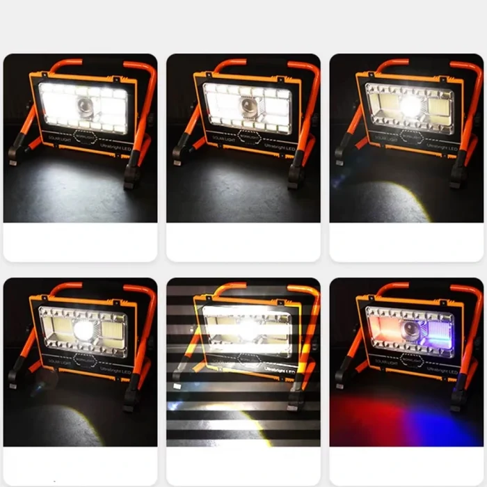 BUĞZ Wt-734 P70 Led Solar Panel Şarjlı Taşınabilir Projektör (176 Smd + Yan Led)