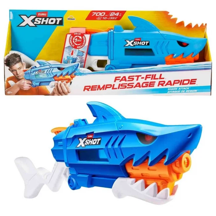 BUĞZ X-Shot Remplissage Rapide Shark Fast Fill Su Tabancası 63 cm