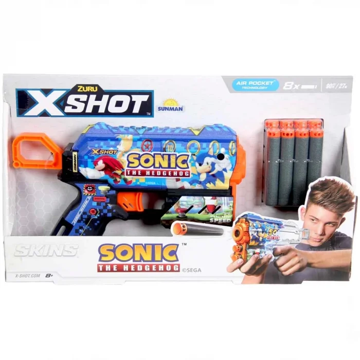 BUĞZ X-Shot Skins Sonic Dart Fırlatıcı 8 Dartlı -S00036648
