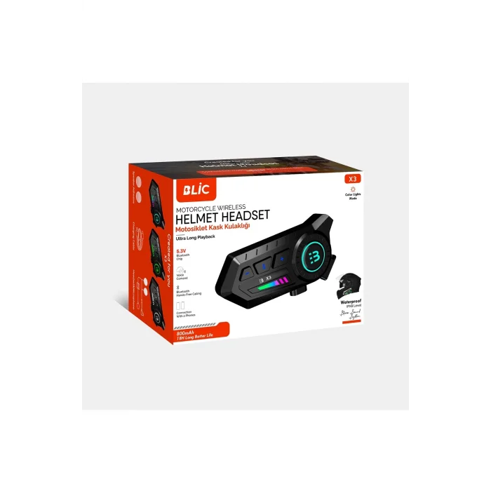 BUĞZ X3 Motor Kask Kulaklık Rgb Modlu Su Geçirmez 5.3 Bluetooth Intercom