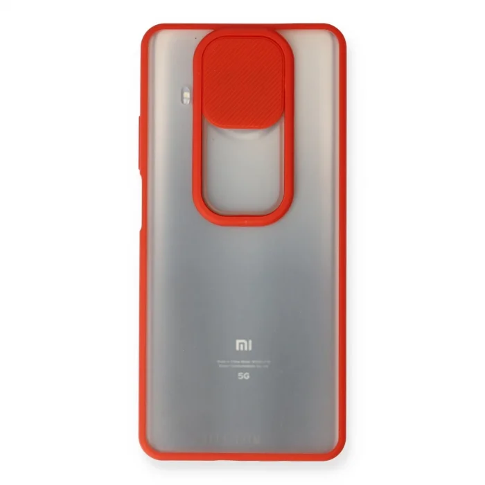 BUĞZ Xiaomi Mi 10t Lite Kılıf Palm Buzlu Kamera Sürgülü Silikon - Kırmızı
