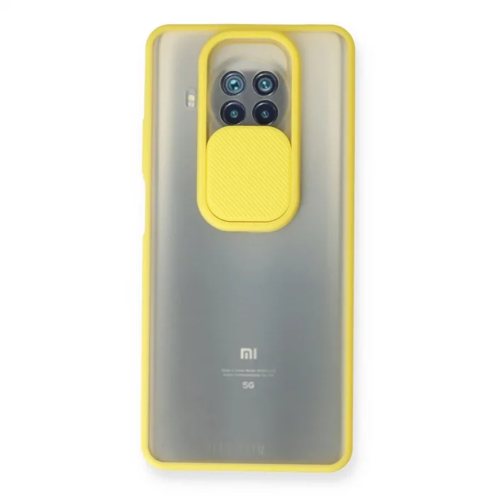BUĞZ Xiaomi Mi 10t Lite Kılıf Palm Buzlu Kamera Sürgülü Silikon - Sarı