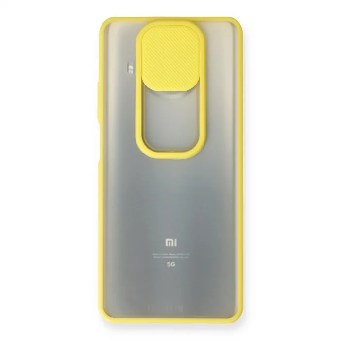 BUĞZ Xiaomi Mi 10t Lite Kılıf Palm Buzlu Kamera Sürgülü Silikon - Sarı