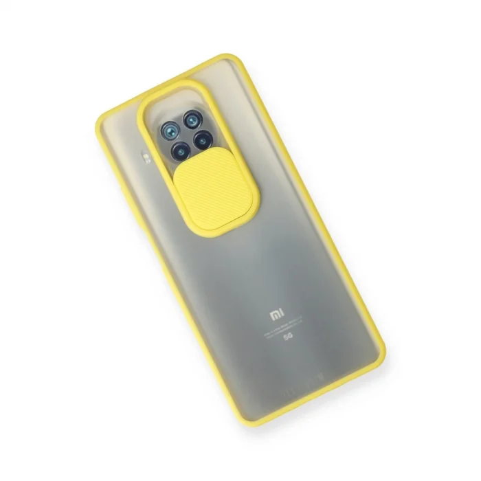 BUĞZ Xiaomi Mi 10t Lite Kılıf Palm Buzlu Kamera Sürgülü Silikon - Sarı