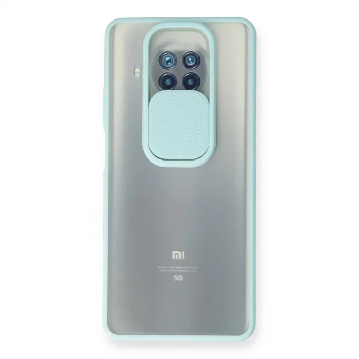 BUĞZ Xiaomi Mi 10t Lite Kılıf Palm Buzlu Kamera Sürgülü Silikon - Turkuaz