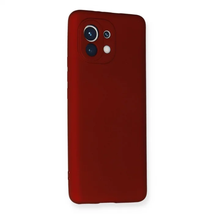 BUĞZ Xiaomi Mi 11 Kılıf First Silikon - Bordo