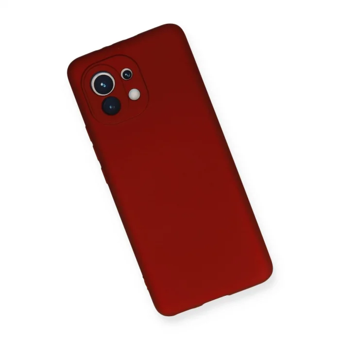 BUĞZ Xiaomi Mi 11 Kılıf First Silikon - Bordo