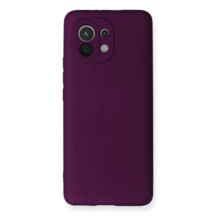 BUĞZ Xiaomi Mi 11 Kılıf First Silikon - Mürdüm