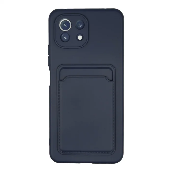 BUĞZ Xiaomi Mi 11 Kılıf Kelvin Kartvizitli Silikon - Lacivert