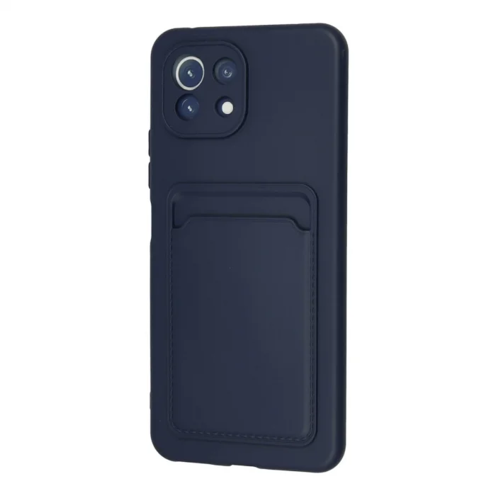 BUĞZ Xiaomi Mi 11 Kılıf Kelvin Kartvizitli Silikon - Lacivert
