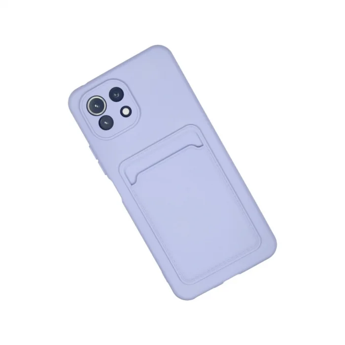 BUĞZ Xiaomi Mi 11 Kılıf Kelvin Kartvizitli Silikon - Lila
