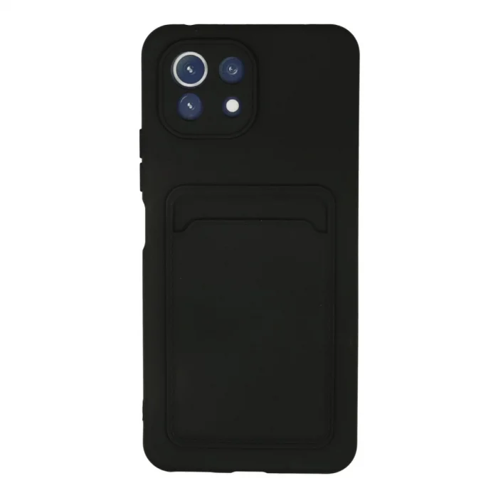 BUĞZ Xiaomi Mi 11 Kılıf Kelvin Kartvizitli Silikon - Siyah
