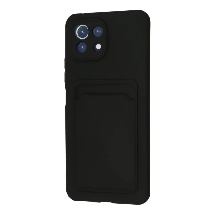 BUĞZ Xiaomi Mi 11 Kılıf Kelvin Kartvizitli Silikon - Siyah