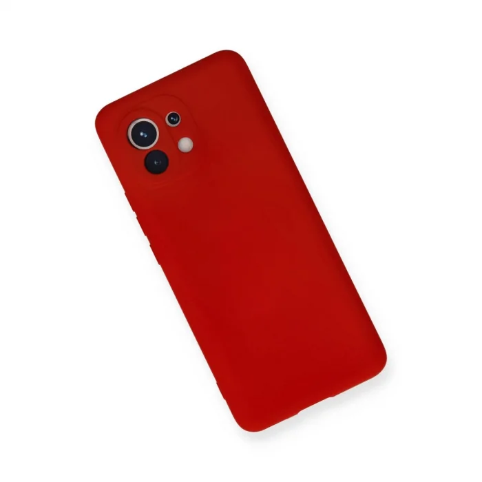 BUĞZ Xiaomi Mi 11 Kılıf Nano İçi Kadife Silikon - Kırmızı