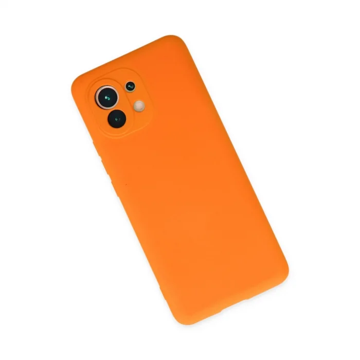 BUĞZ Xiaomi Mi 11 Kılıf Nano İçi Kadife Silikon - Turuncu