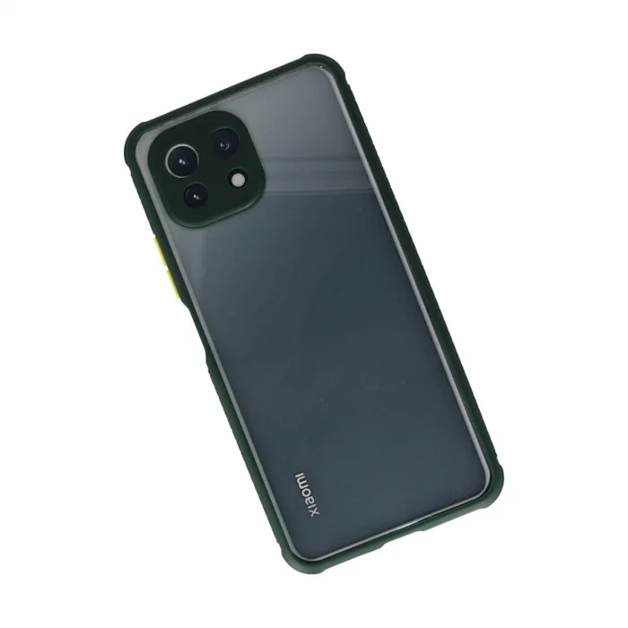 BUĞZ Xiaomi Mi 11 Lite Kılıf Miami Şeffaf Silikon - Koyu Yeşil