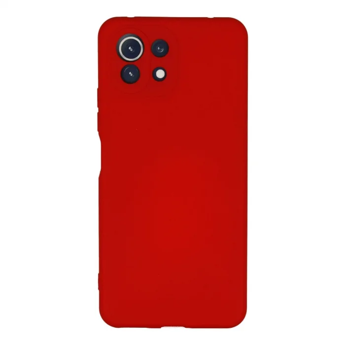 BUĞZ Xiaomi Mi 11 Lite Kılıf Nano İçi Kadife Silikon - Kırmızı