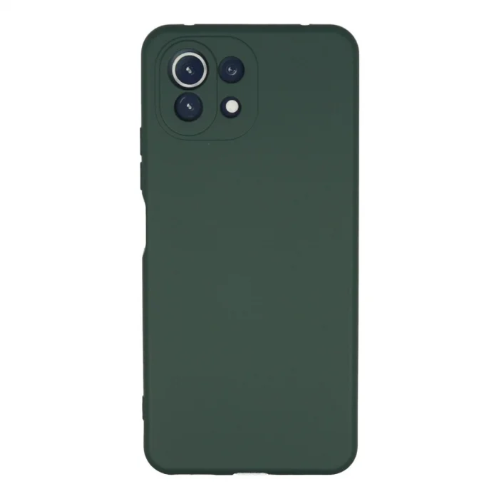 BUĞZ Xiaomi Mi 11 Lite Kılıf Nano İçi Kadife Silikon - Koyu Yeşil