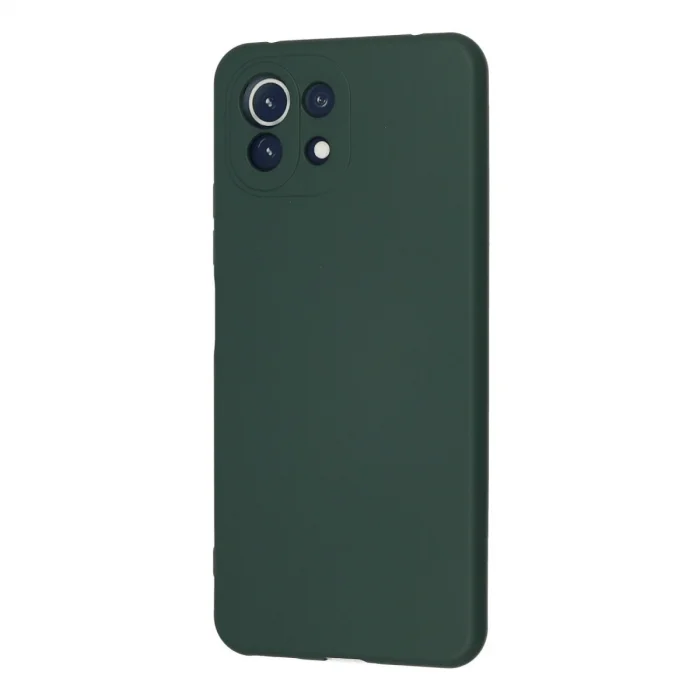 BUĞZ Xiaomi Mi 11 Lite Kılıf Nano İçi Kadife Silikon - Koyu Yeşil