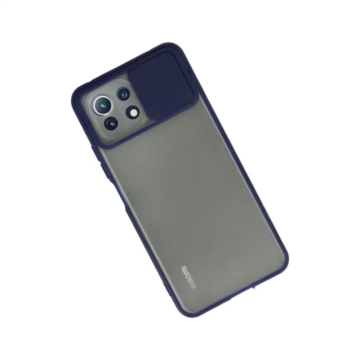 BUĞZ Xiaomi Mi 11 Lite Kılıf Palm Buzlu Kamera Sürgülü Silikon - Lacivert
