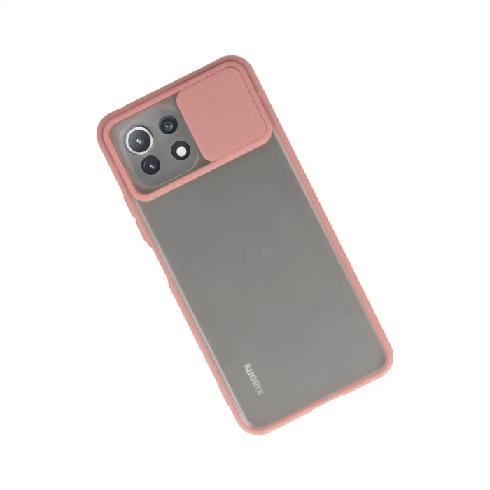 BUĞZ Xiaomi Mi 11 Lite Kılıf Palm Buzlu Kamera Sürgülü Silikon - Pembe