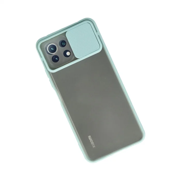 BUĞZ Xiaomi Mi 11 Lite Kılıf Palm Buzlu Kamera Sürgülü Silikon - Turkuaz