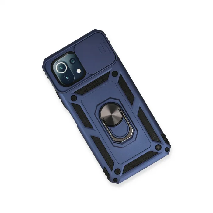 BUĞZ Xiaomi Mi 11 Lite Kılıf Pars Lens Yüzüklü Silikon - Lacivert