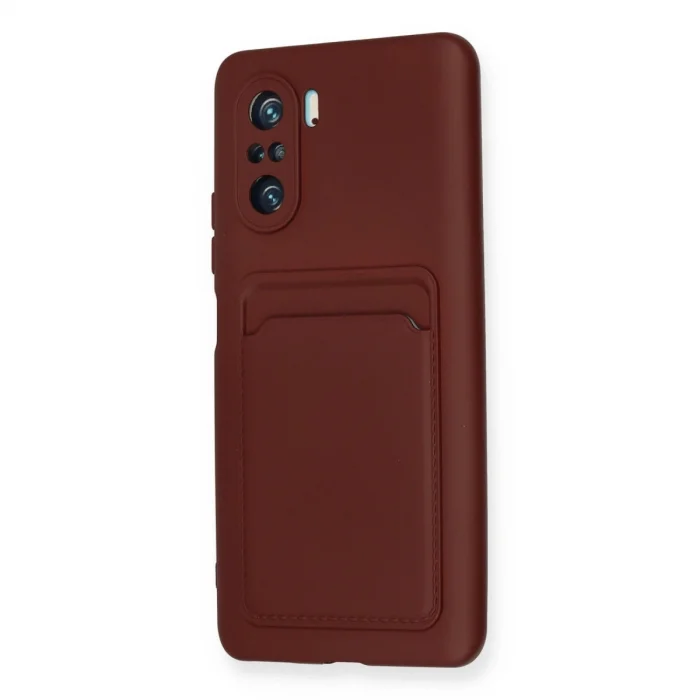 BUĞZ Xiaomi Mi 11i Kılıf Kelvin Kartvizitli Silikon - Bordo
