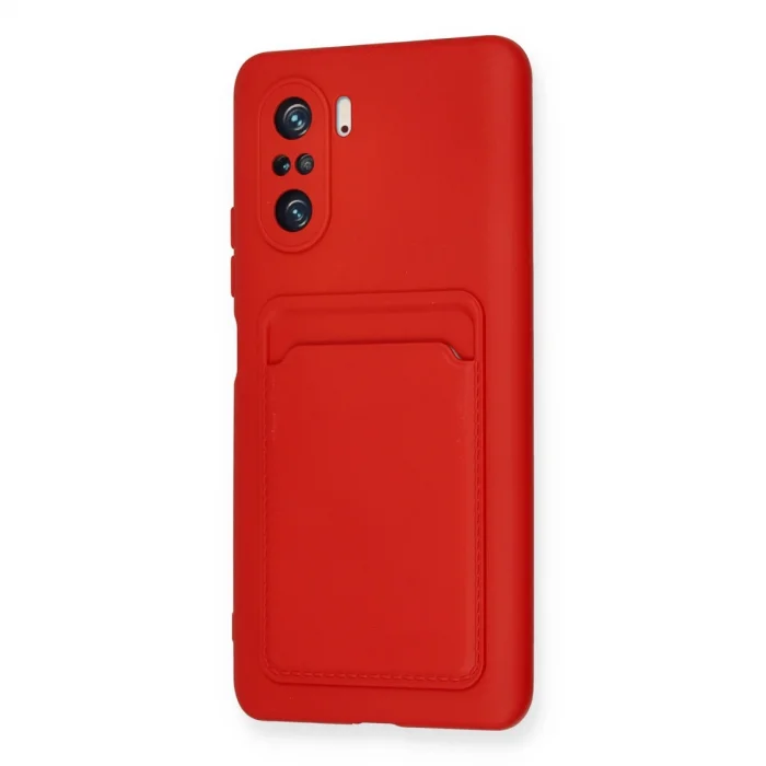 BUĞZ Xiaomi Mi 11i Kılıf Kelvin Kartvizitli Silikon - Kırmızı