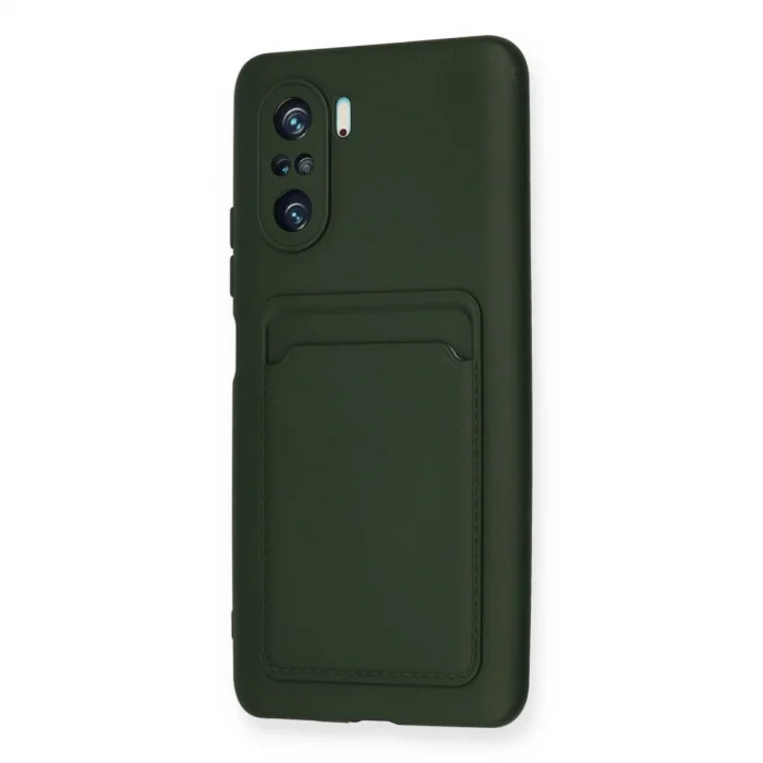 BUĞZ Xiaomi Mi 11i Kılıf Kelvin Kartvizitli Silikon - Koyu Yeşil