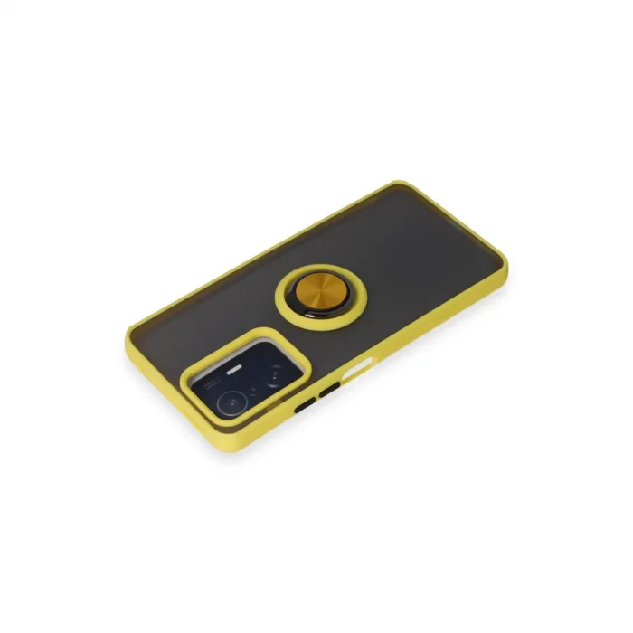 BUĞZ Xiaomi Mi 11t Pro Kılıf Montreal Yüzüklü Silikon Kapak - Sarı