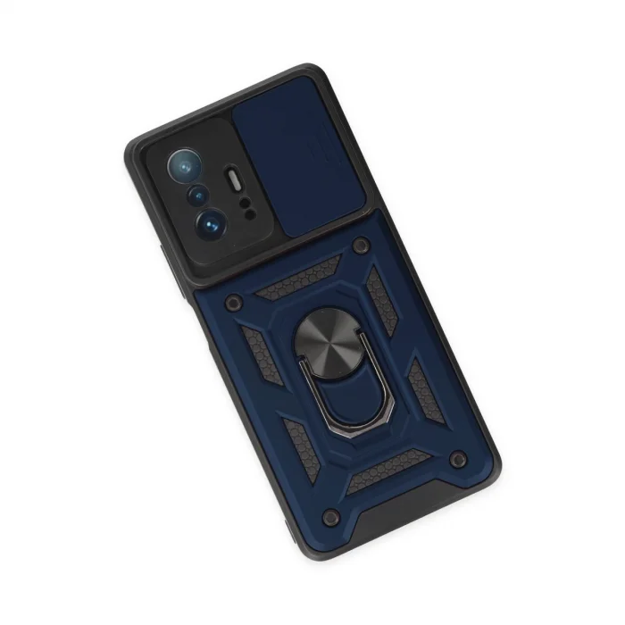 BUĞZ Xiaomi Mi 11t Pro Kılıf Pars Lens Yüzüklü Silikon - Lacivert