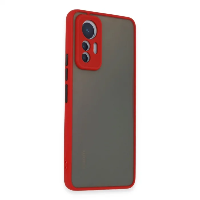 BUĞZ Xiaomi Mi 12 Lite Kılıf Montreal Silikon Kapak - Kırmızı