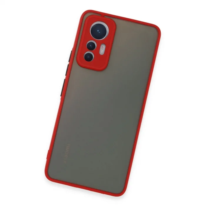 BUĞZ Xiaomi Mi 12 Lite Kılıf Montreal Silikon Kapak - Kırmızı