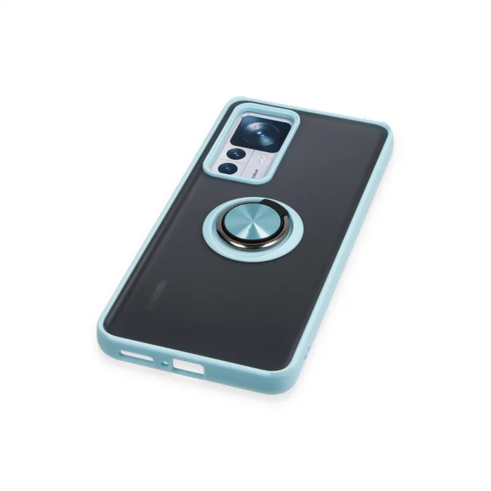 BUĞZ Xiaomi Mi 12t Pro Kılıf Montreal Yüzüklü Silikon Kapak - Buz Mavi
